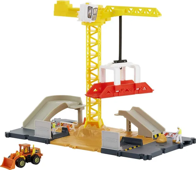 matchbox-action-drivers-hdl33-baustellen-spielset-mit-bulldozer image 1