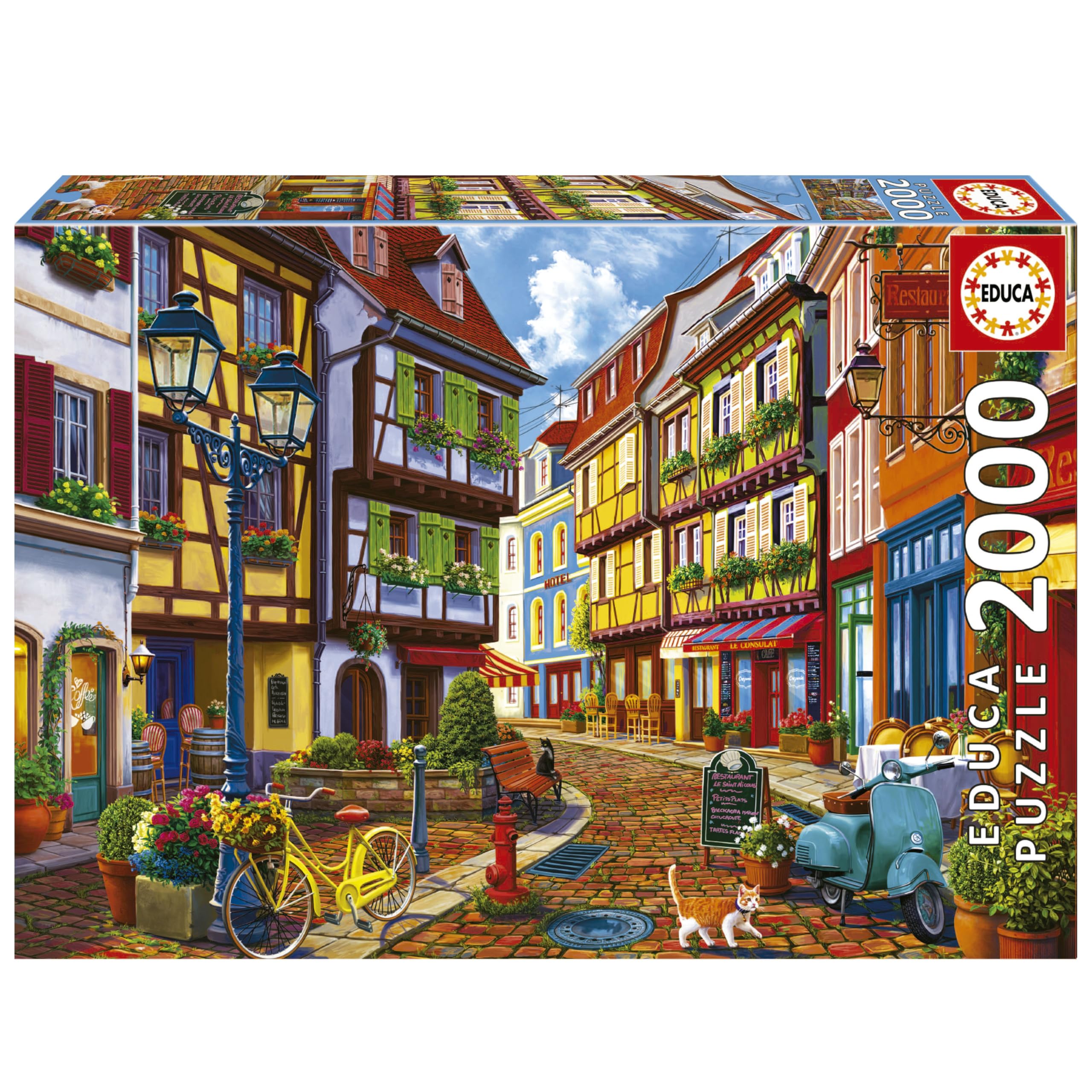 educa-strahlende-strasse-19945-puzzle-2000-teile-dorfstra-e image 1
