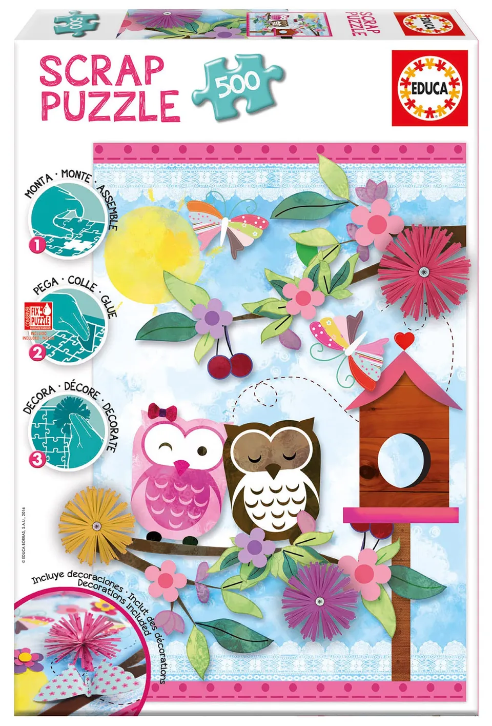 educa-16739-scrap-puzzle-500-teile-valentine-art-bastelpuzzle image 1