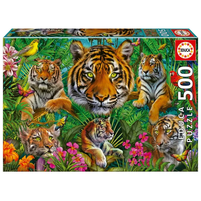 educa-tiger-im-dschungel-19902-puzzle-500-teile-ab-11-jahren image 1