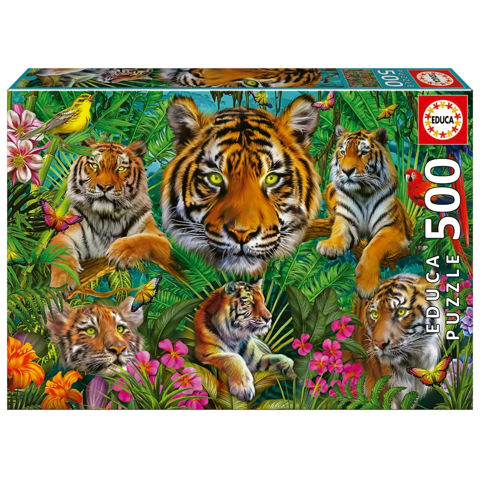 educa-tiger-im-dschungel-19902-puzzle-500-teile-ab-11-jahren image 1
