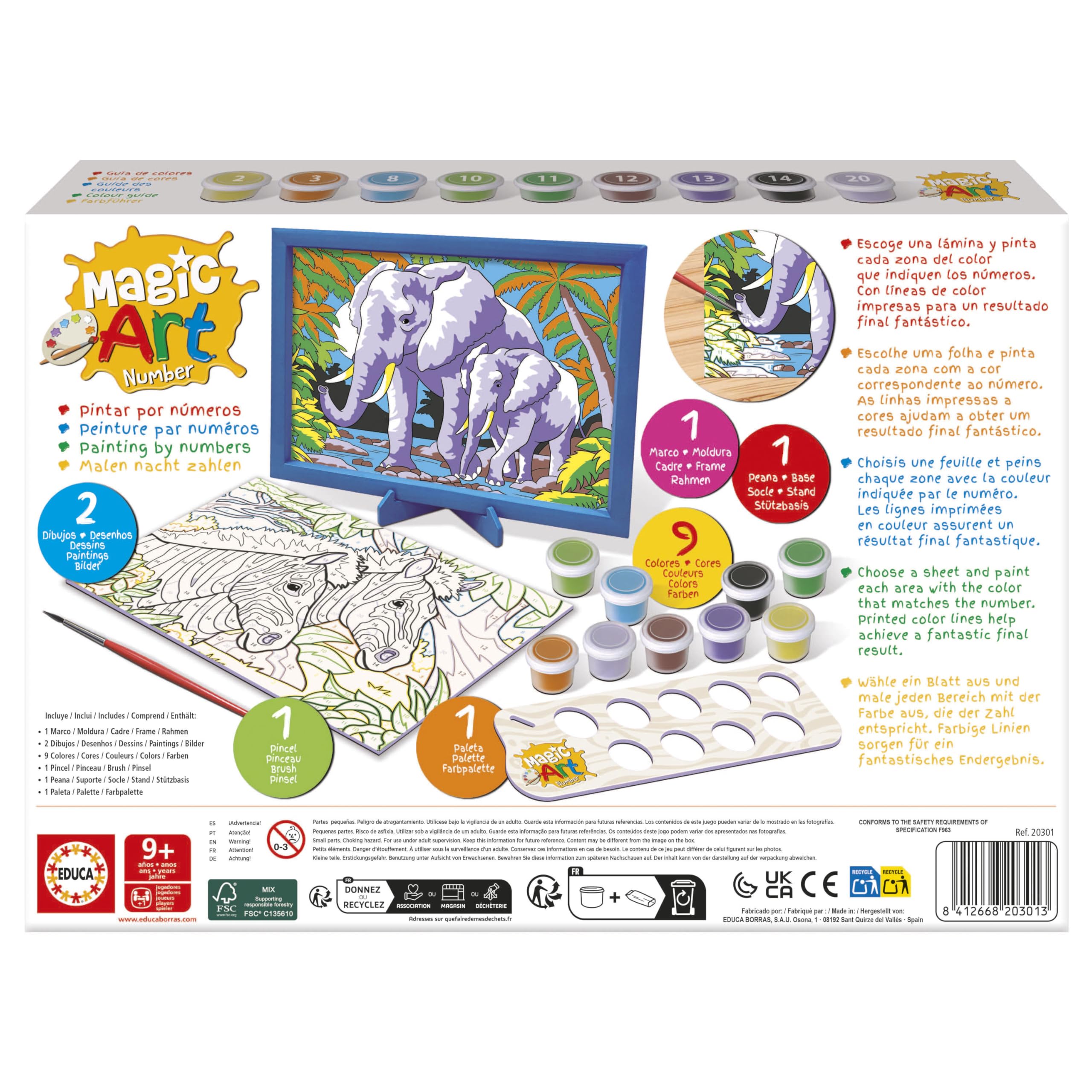 educa-magic-art-number-20301-wilde-tiere-malen-nach-zahlen-ab-9-jahren image 4