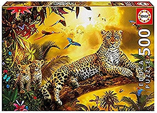 educa-17736-leopard-mit-jungen-puzzle-500-teile-dschungel image 8