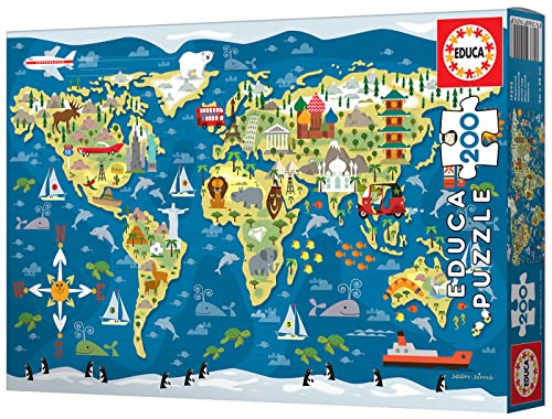 educa-weltkarte-kinderpuzzle-200-teile-lernpuzzle-ab-6 image 8