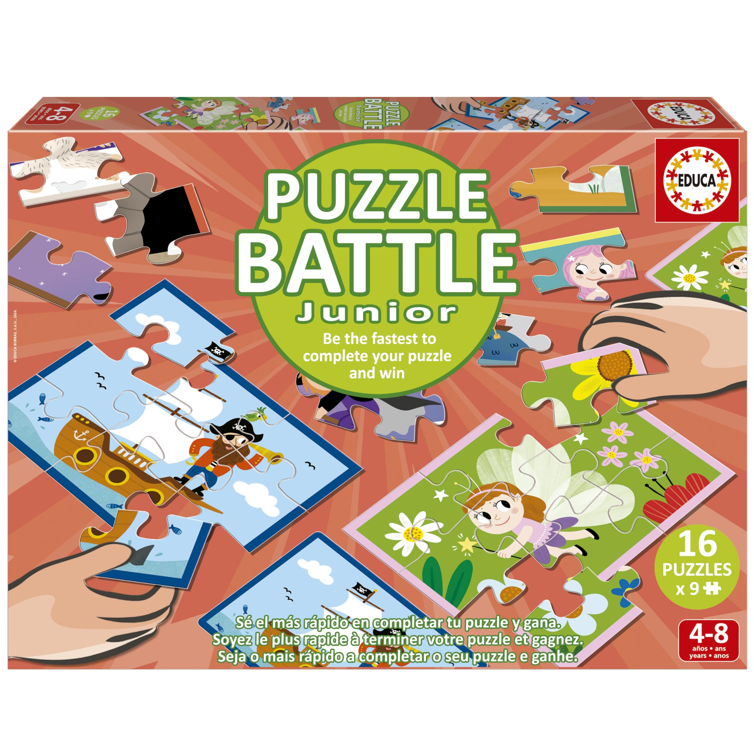 educa-puzzle-battle-miscellaneous-spiel-16x9-teile-ab-4-j image 1