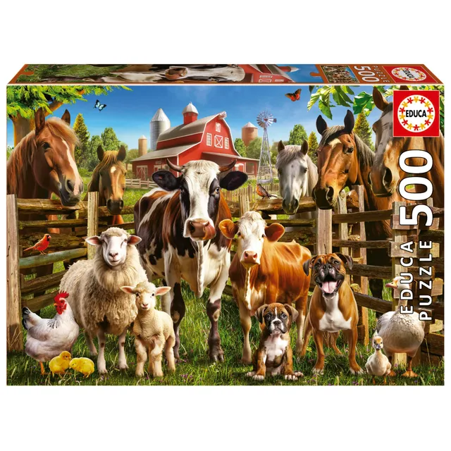 educa-19905-die-frechen-nutztiere-puzzle-500-teile-ab-11-jahren image 1