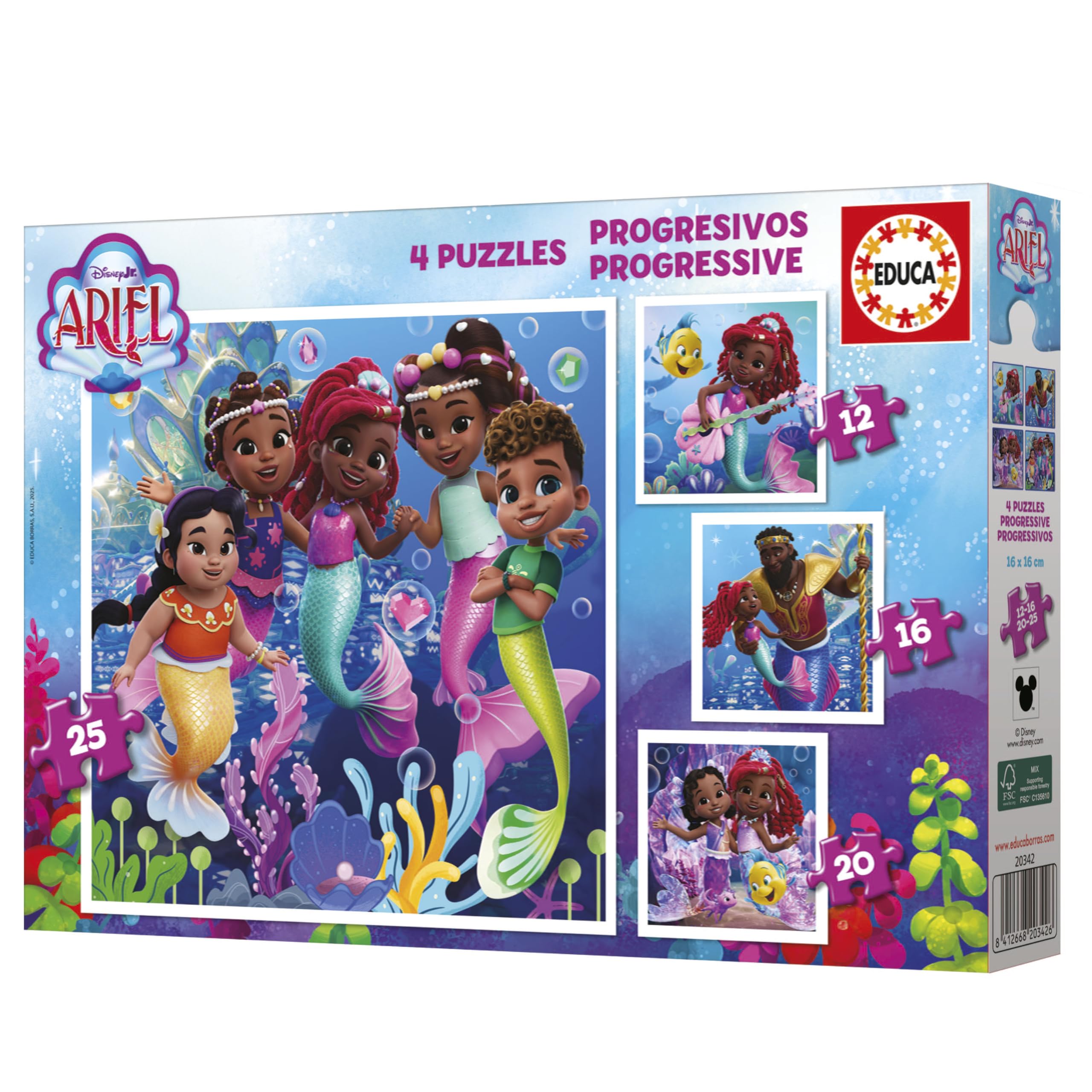 educa-ariel-progressive-20342-kinderpuzzle-4in1-12-25-teile image 3