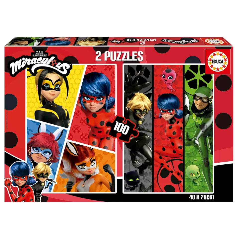 educa-19969-ladybug-kinderpuzzle-2x100-40x28-ab-6 image 1