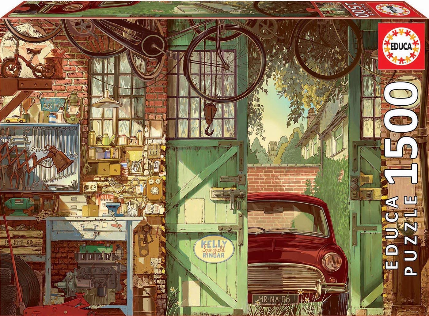 educa-alte-garage-18005-1500-teile-puzzle-oldtimer image 1