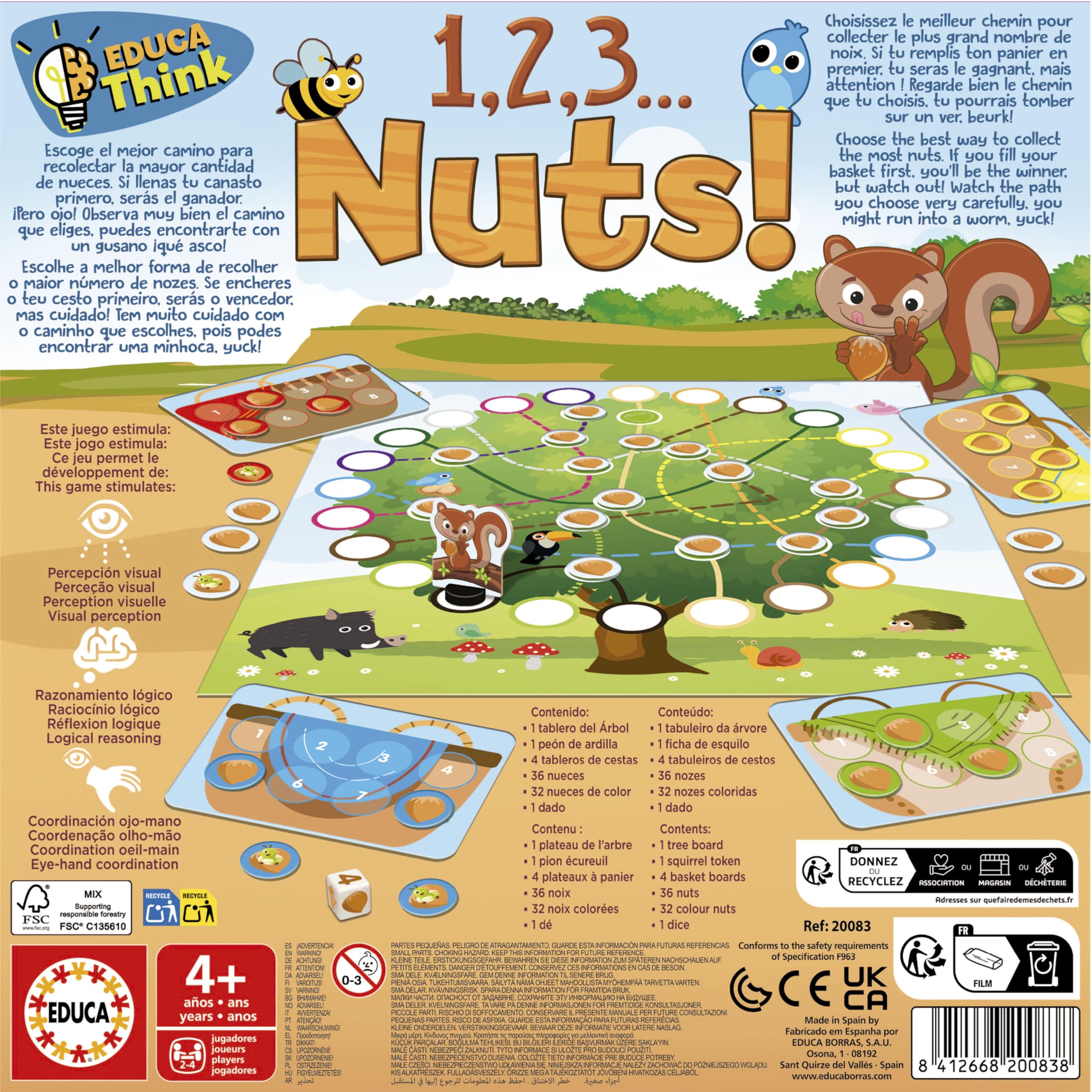 educa-1-2-3-nuts-lernspiel-brettspiel-farben-zahlen-ab-4-jahren image 3