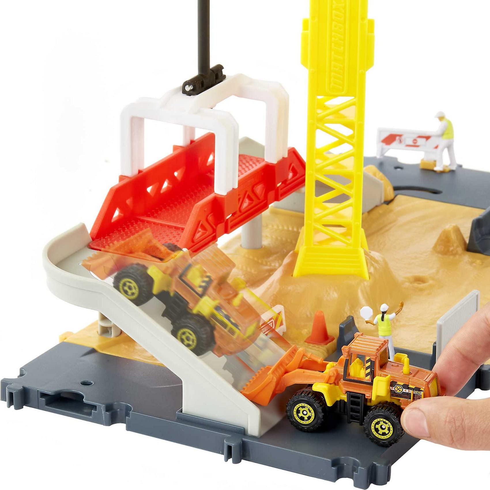 matchbox-action-drivers-hdl33-baustellen-spielset-mit-bulldozer image 5