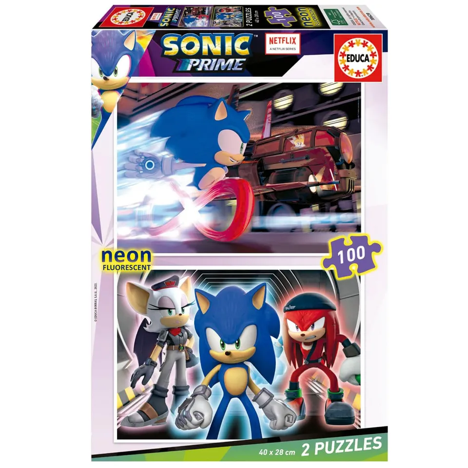 educa-sonic-prime-neon-leuchtpuzzle-2x100-teile-ab-6-jahren image 1