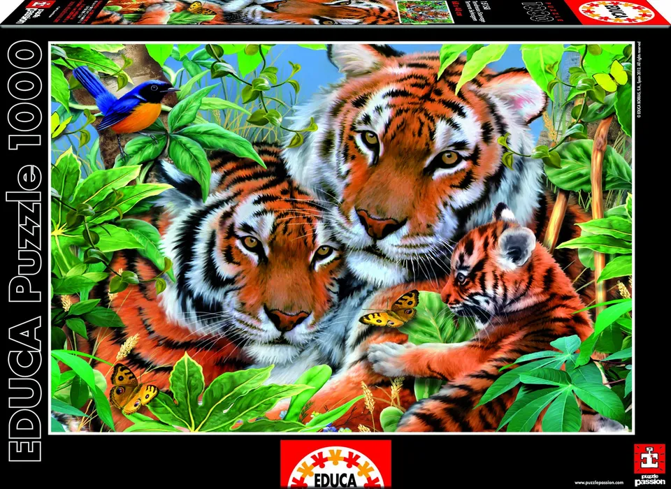 educa-15158-wilde-z-rtlichkeit-puzzle-1000-teile-tiger image 1