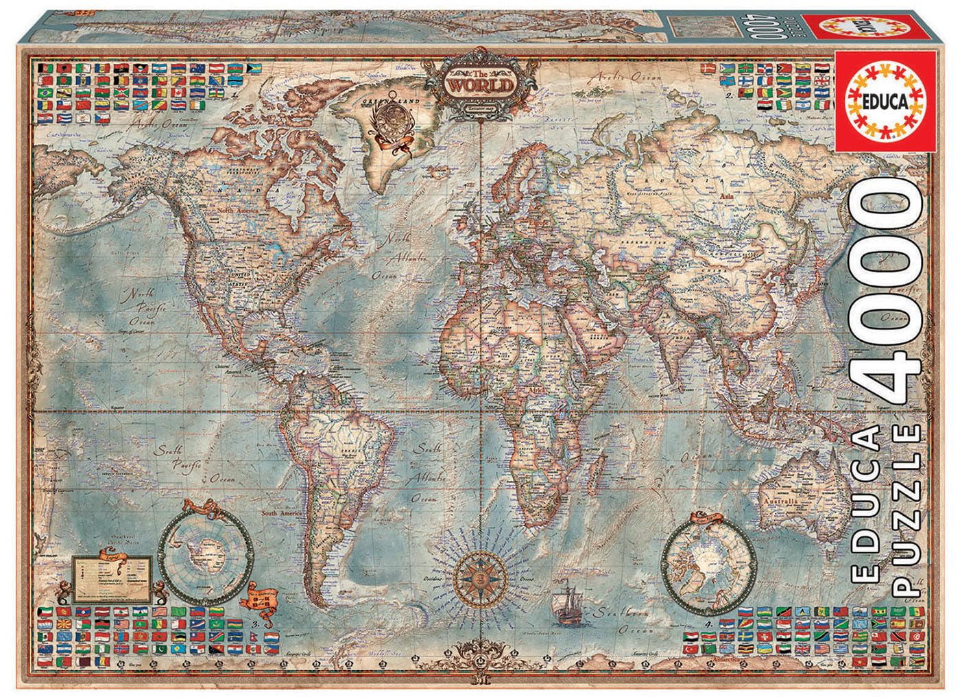 educa-antike-weltkarte-14827-puzzle-4000-teile-136x96-cm image 1