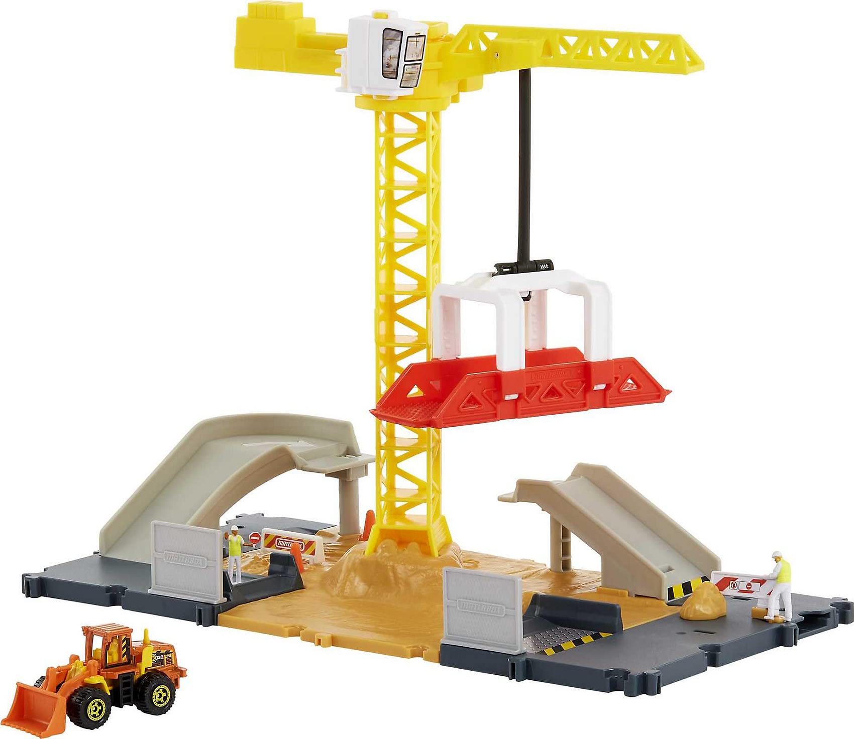 matchbox-action-drivers-hdl33-baustellen-spielset-mit-bulldozer image 1