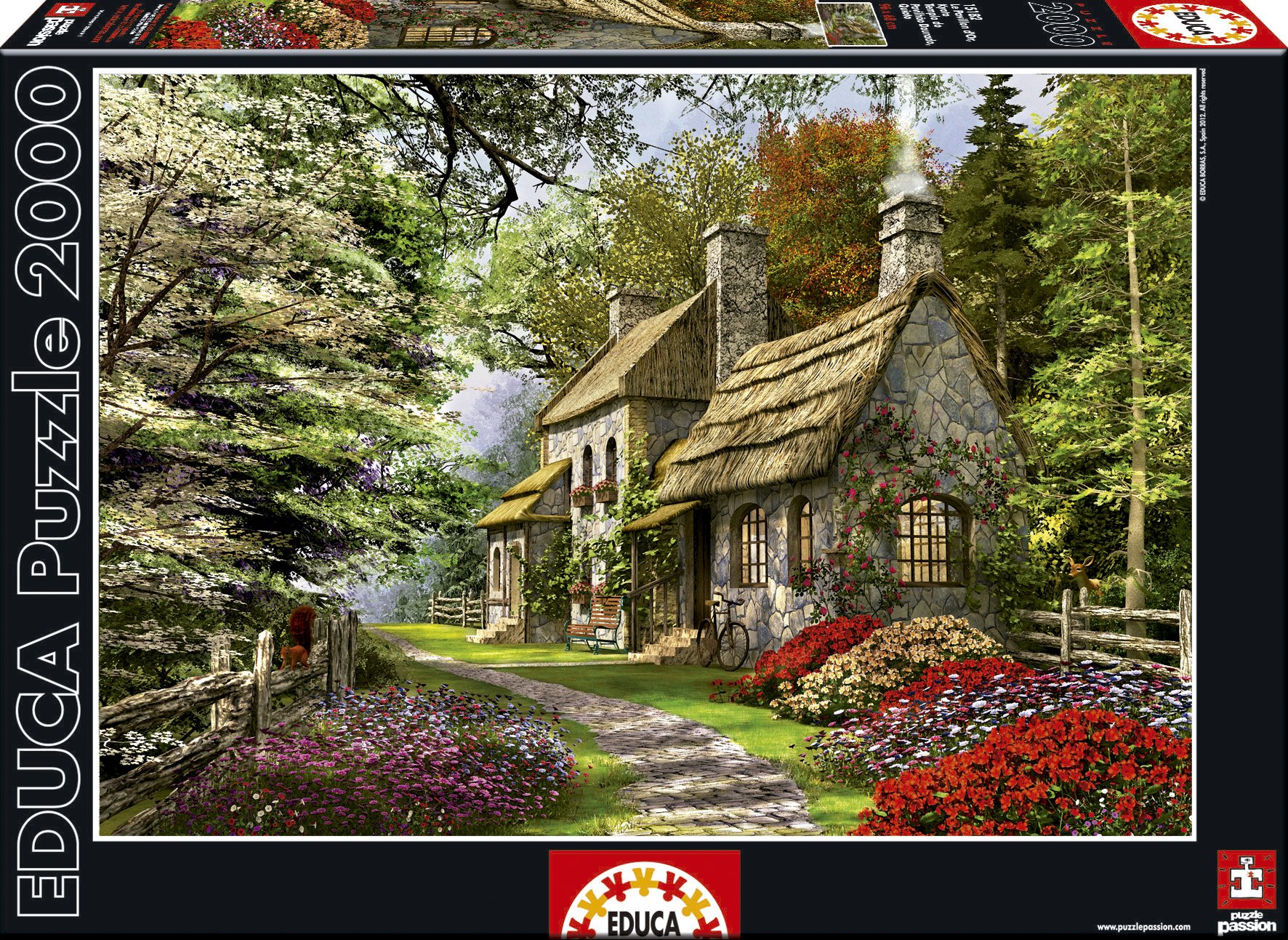 educa-15536-puzzle-cottage-mit-nelken-2000-teile image 1