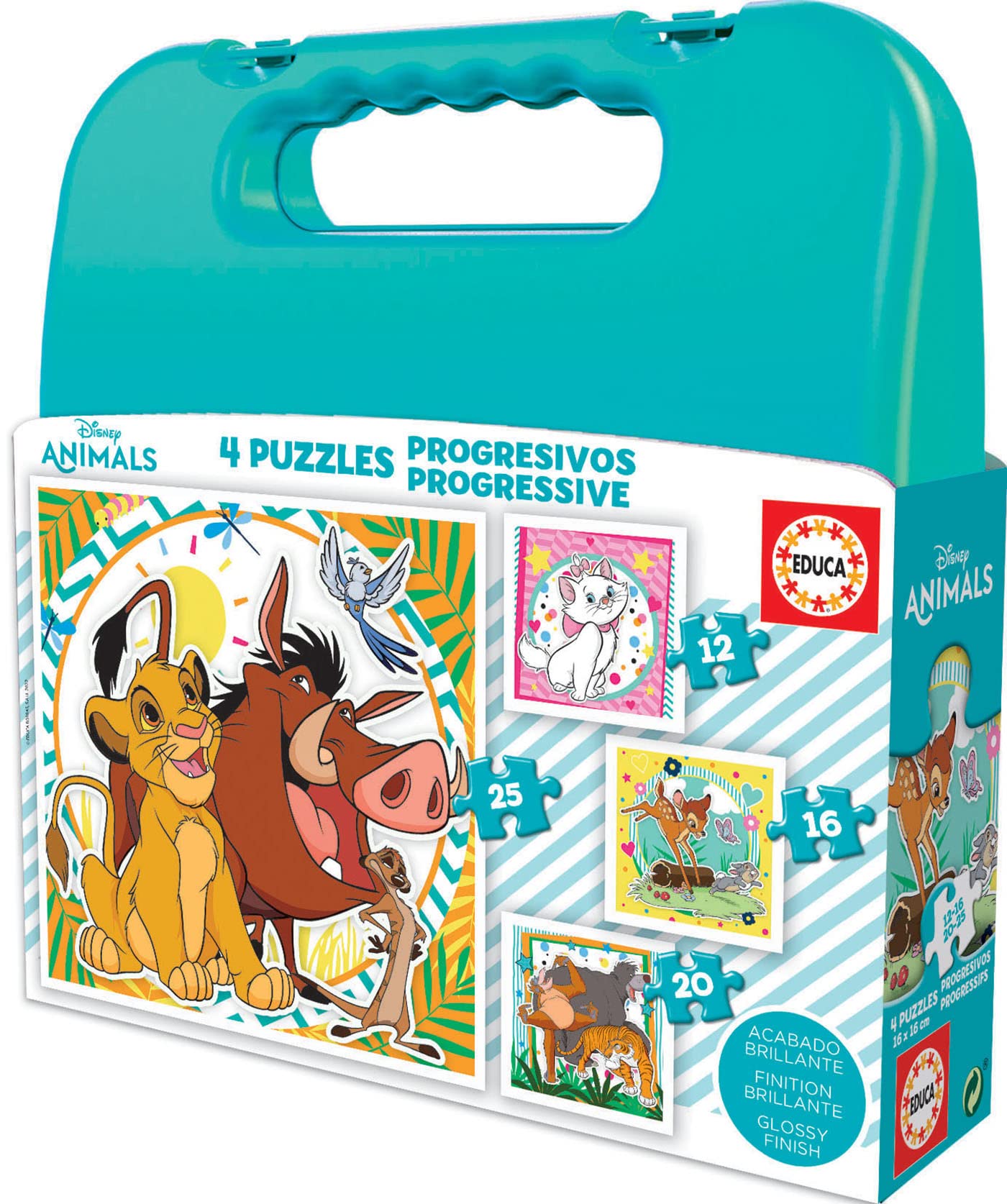 educa-19309-disney-tiere-puzzle-4in1-12-25-teile-ab-3 image 1