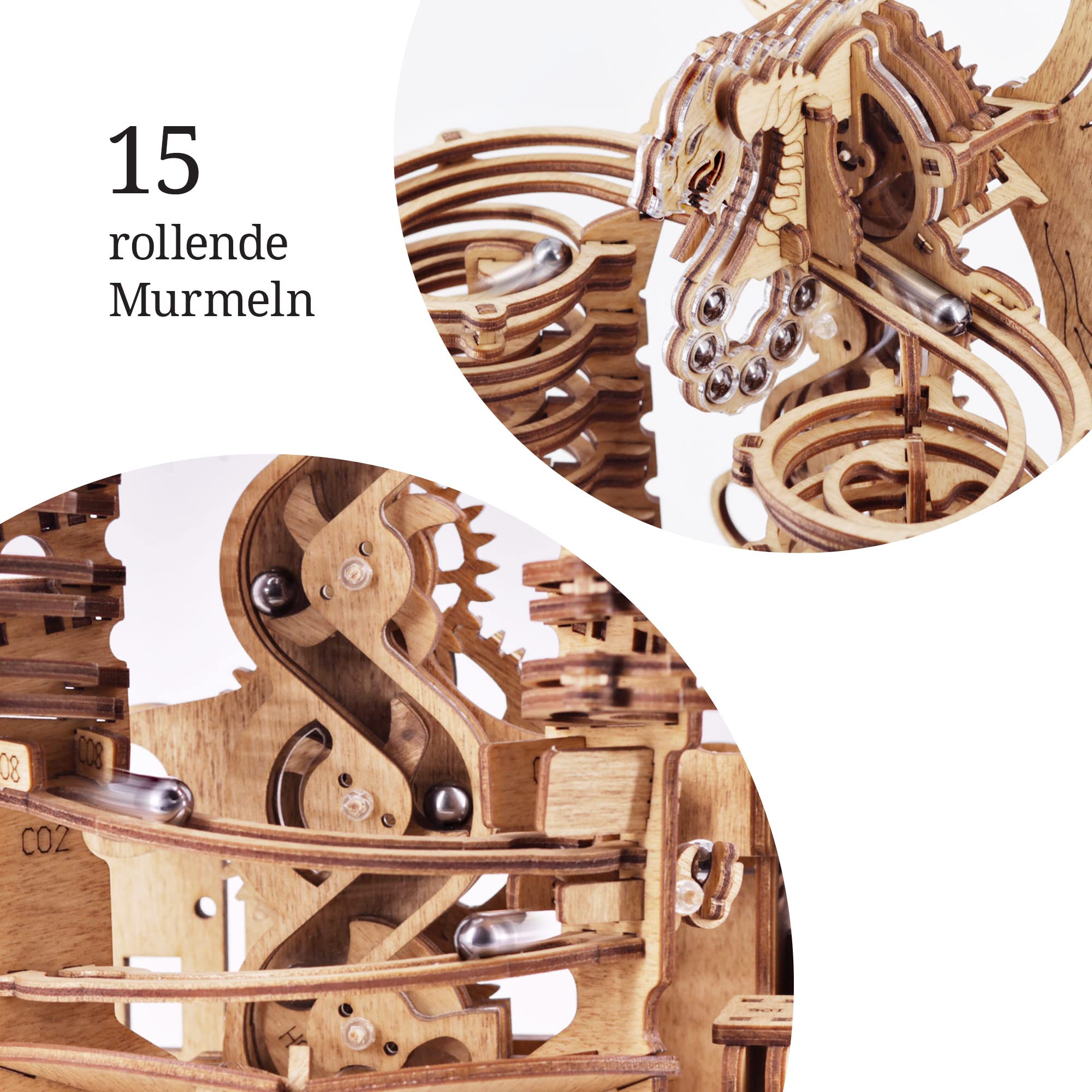 idventure-dragon-murmelbahn-3d-holzpuzzle-bausatz-260-teile image 3