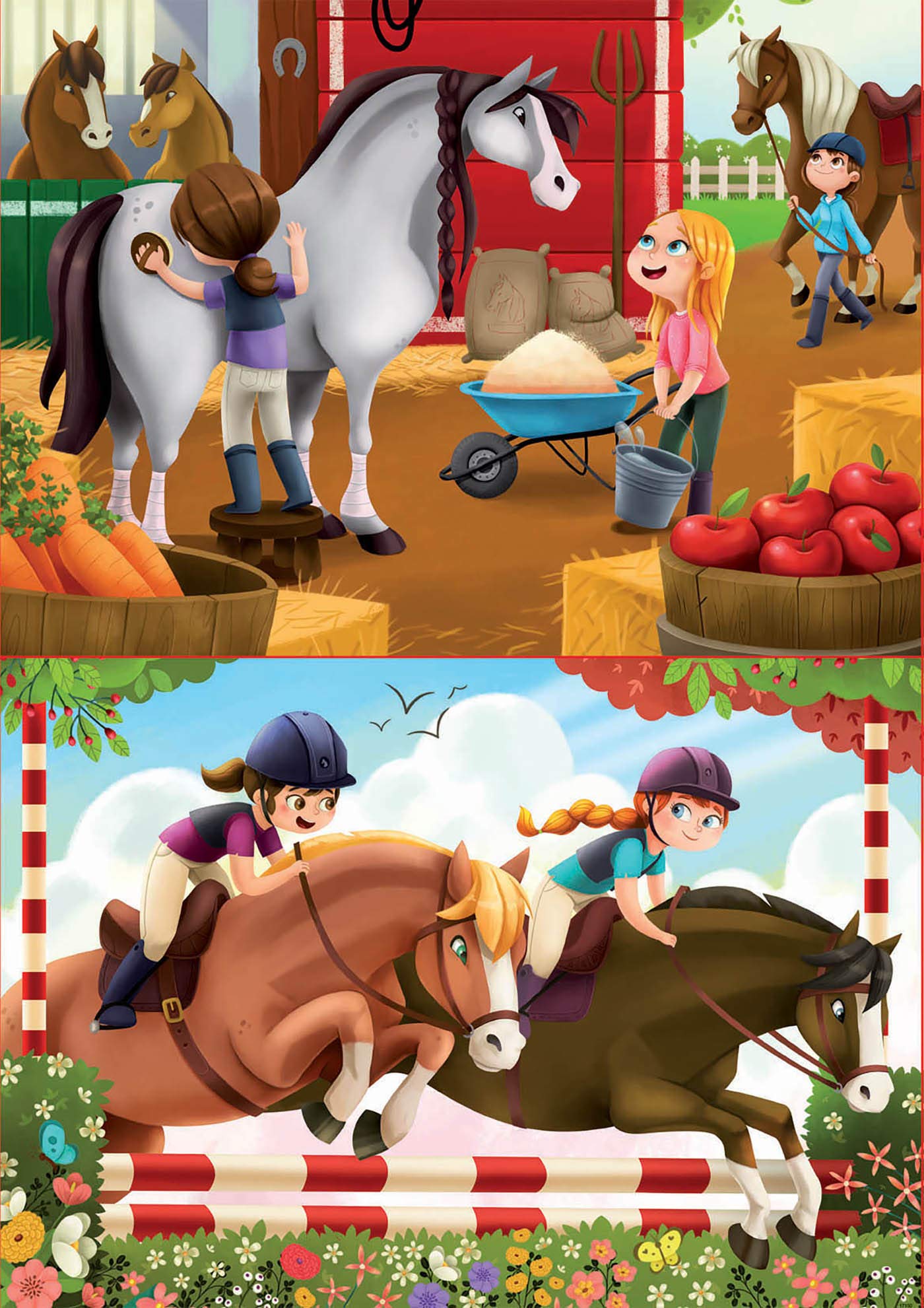 educa-17150-pferdefreunde-kinderpuzzle-2x48-teile-ab-4-jahren image 2