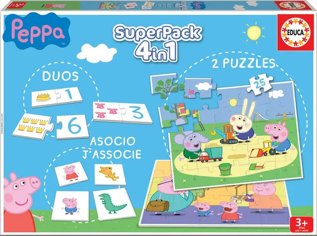 educa-peppa-wutz-4-in-1-superpack-gesellschaftsspiel-ab-3-jahren image 1