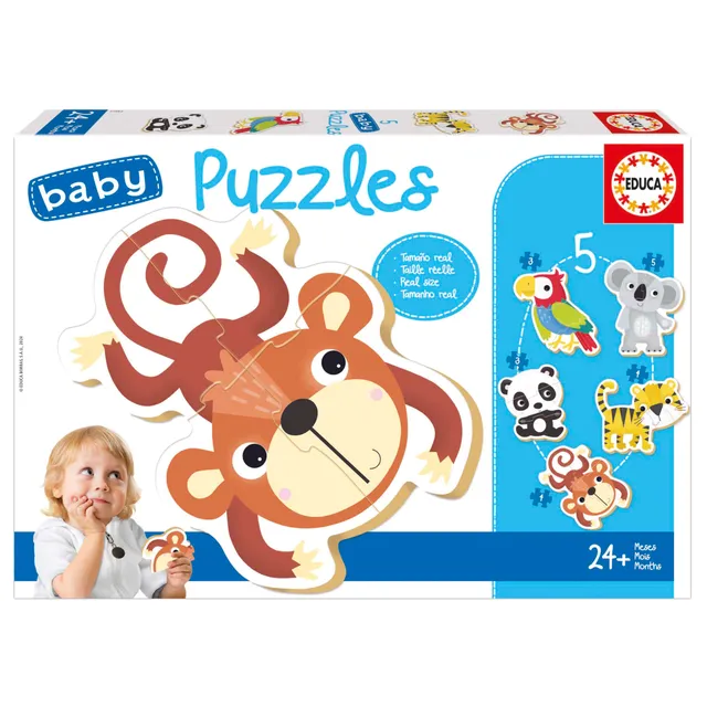 educa-baby-wildtiere-19952-babypuzzle-5in1-tierformen-ab-2-j image 1